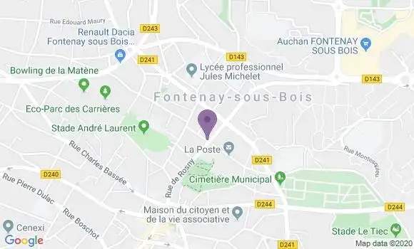 Localisation Banque Postale Agence de Fontenay sous Bois