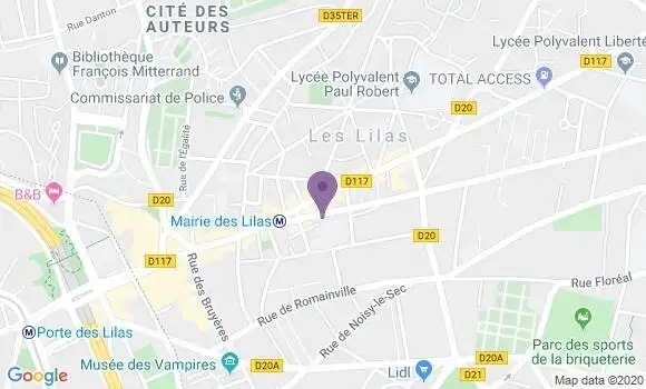 Localisation LCL Agence de Les Lilas Mairie