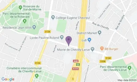 Localisation Banque Postale Agence de Chevilly Larue