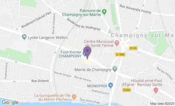 Localisation Banque Postale Agence de Champigny sur Marne