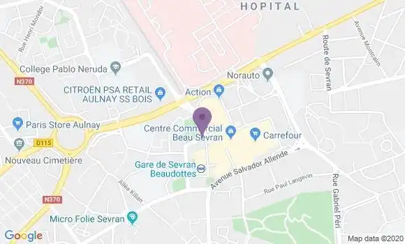 Localisation Banque Postale Agence de Sevran Beaudottes