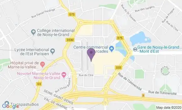 Localisation Banque Postale Agence de Noisy le Grand Arcades