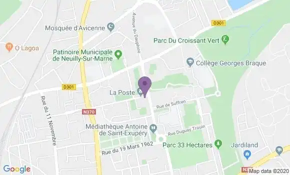 Localisation Banque Postale Agence de Neuilly sur Marne Fauvettes