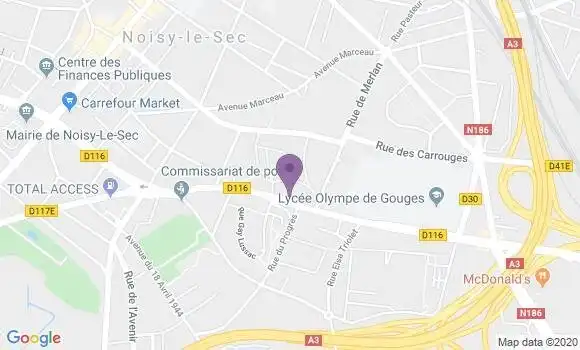Localisation Banque Postale Agence de Noisy le Sec Stephenson