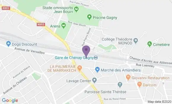 Localisation Banque Postale Agence de Gagny Chenay