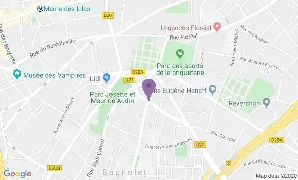 Localisation Banque Postale Agence de Bagnolet Malassis