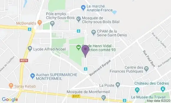 Localisation Banque Postale Agence de Montfermeil Utrillo