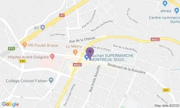 Localisation Banque Postale Agence de Montreuil Boissière