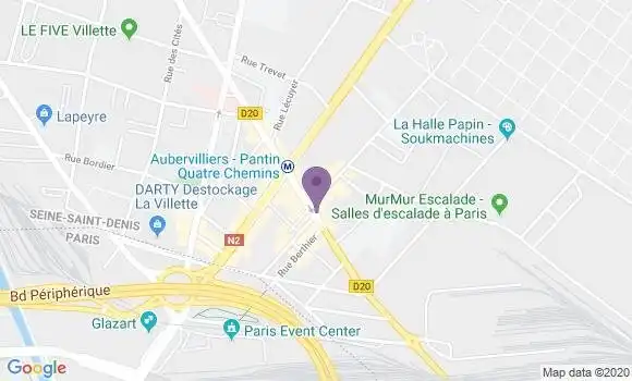 Localisation Banque Postale Agence de Pantin Quatre Chemins