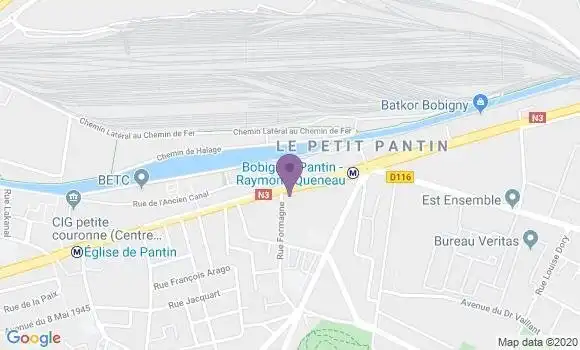Localisation Banque Postale Agence de Pantin les Limites