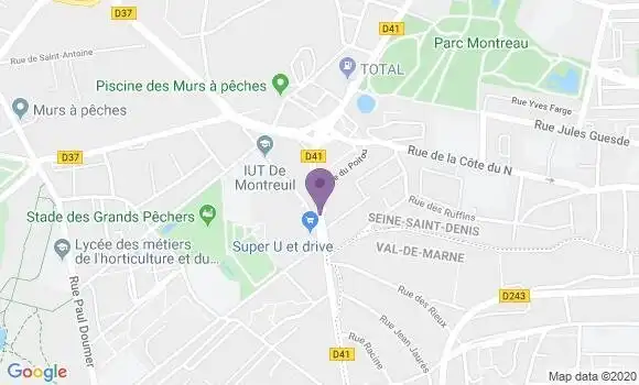Localisation Banque Postale Agence de Montreuil Sueur
