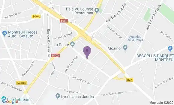 Localisation Banque Postale Agence de Montreuil Ermitage