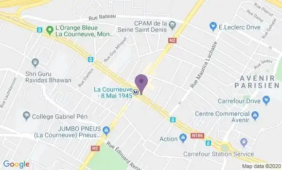 Localisation Banque Postale Agence de La Courneuve Quatre Routes
