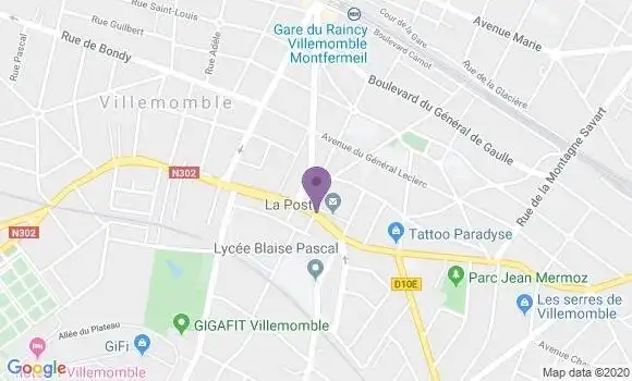 Localisation Banque Postale Agence de Villemomble