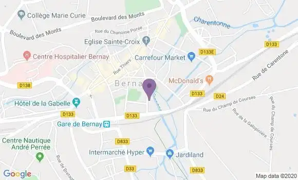 Localisation LCL Agence de Bernay