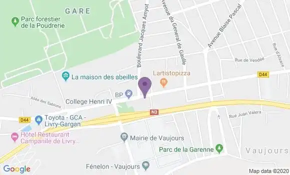Localisation Banque Postale Agence de Vaujours