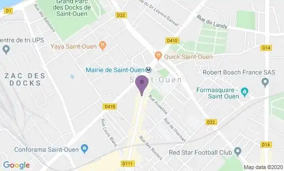 Localisation Banque Postale Agence de Saint Ouen