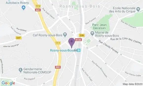 Localisation Banque Postale Agence de Rosny sous Bois