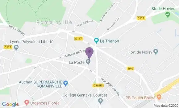 Localisation Banque Postale Agence de Romainville