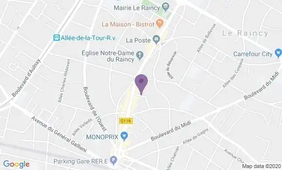 Localisation Banque Postale Agence de Le Raincy