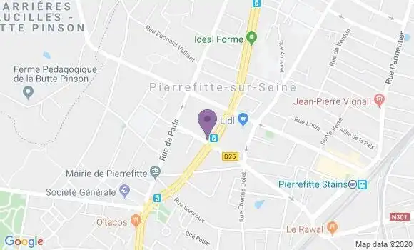 Localisation Banque Postale Agence de Pierrefitte sur Seine