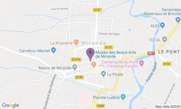 Localisation LCL Agence de Mirande