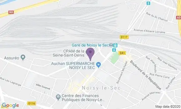 Localisation Banque Postale Agence de Noisy le Sec