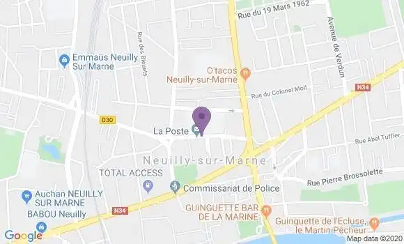 Localisation Banque Postale Agence de Neuilly sur Marne