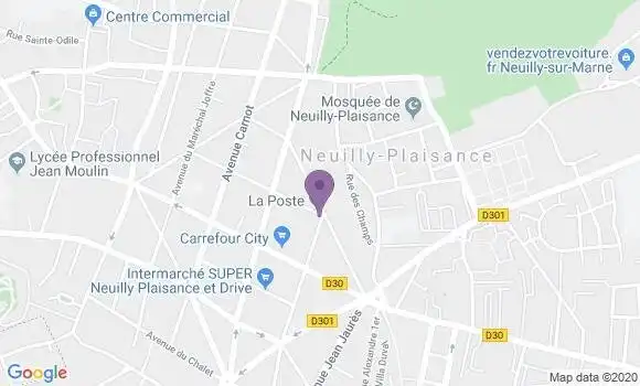 Localisation Banque Postale Agence de Neuilly Plaisance