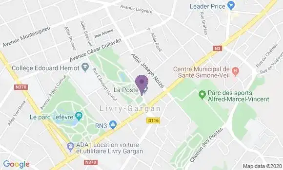 Localisation Banque Postale Agence de Livry Gargan