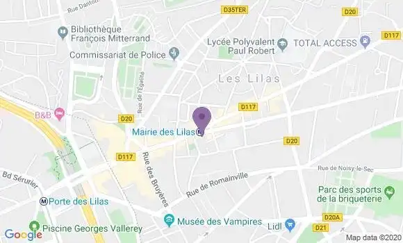 Localisation Banque Postale Agence de Les Lilas