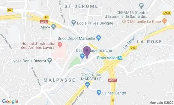Localisation LCL Agence de Marseille la Rose