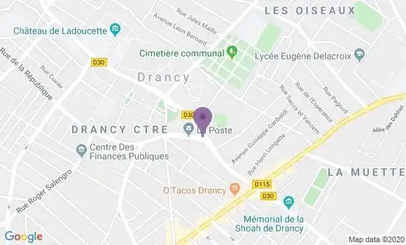 Localisation Banque Postale Agence de Drancy
