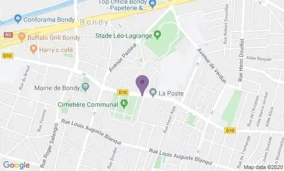 Localisation Banque Postale Agence de Bondy