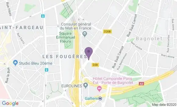 Localisation Banque Postale Agence de Bagnolet