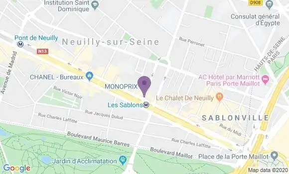 Localisation Banque Postale Agence de Neuilly sur Seine Sablons