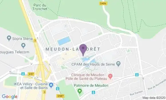 Localisation Banque Postale Agence de Meudon la Forêt