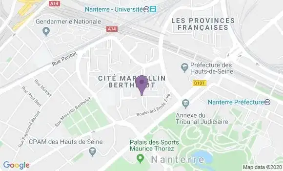 Localisation Banque Postale Agence de Nanterre Cité Berthelot