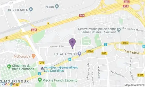 Localisation Banque Postale Agence de Gennevilliers le Luth