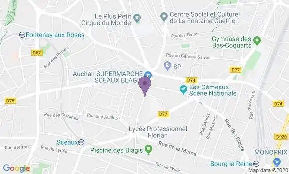 Localisation Banque Postale Agence de Sceaux Blagis