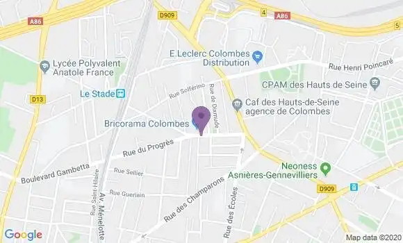 Localisation Banque Postale Agence de Colombes Marceau