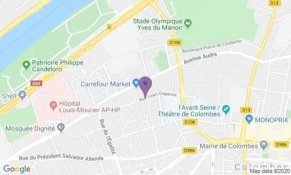 Localisation Banque Postale Agence de Colombes Gagarine