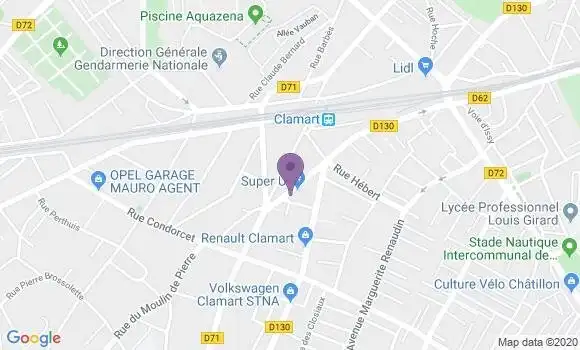 Localisation Banque Postale Agence de Clamart la Fourche