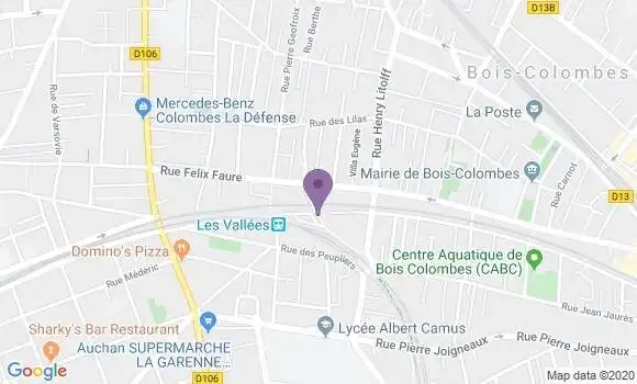 Localisation Banque Postale Agence de La Garenne Colombes Vallées