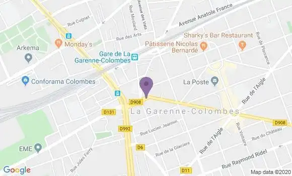Localisation Banque Postale Agence de Courbevoie Becon