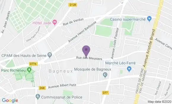 Localisation Banque Postale Agence de Bagneux Bas Longchamps