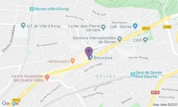 Localisation Banque Postale Agence de Sèvres