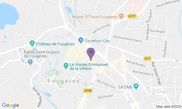 Localisation LCL Agence de Fougères