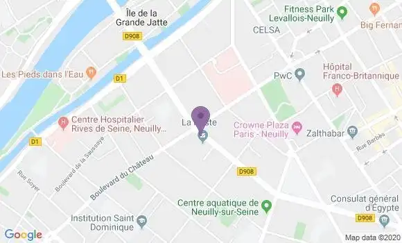 Localisation Banque Postale Agence de Neuilly sur Seine
