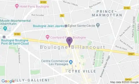 Localisation Banque Postale Agence de Boulogne Billancourt Reine